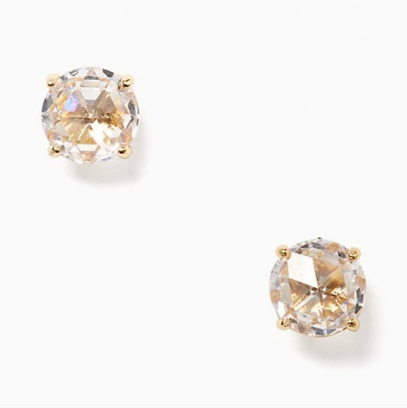 NIB Kate Spade Cubic Zirconia Bright Ideas Gold Stud Earrings - Picture 7 of 7